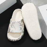 Summer Women Mens Slippers Flip Flops Sandals Graffiti Anti-slip Checkerboard Outdoor Thick Platform Beach Slides Couple Shoes