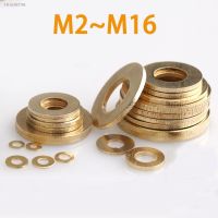 ┇ Brass Washer M2 M2.5 M3 M4 M5 M6 M8 M10 M12 M14 M16 GB97 DIN125 Solid Brass Copper Flat Washer Plain Gasket Pad High Quality