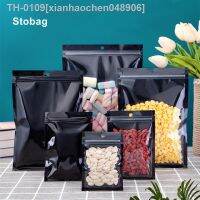 ■▧ xianhaochen048906 StoBag-Ziplock com Hole Preto Embalagem de Alimentos Bolsa Resealable Adequado para Chá Nozes Lanche Doces Folha alumínio Armazenamento selado 100pcs