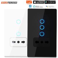 Tuya Wifi Smart Italy Light Switch Wall Socket Chile Outlet Glass Panel Plug Intelligent Remote by Smartlife Alexa Google Home Ratchets Sockets