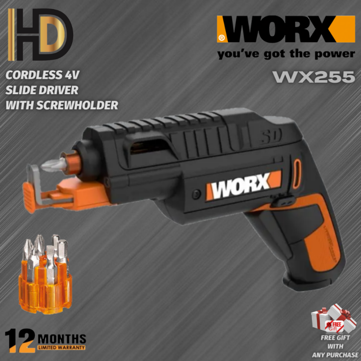 WORX WX255 4V Cordless 3D Slide Driver With Screw Holder / Screwdriver ...