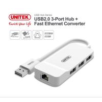 ??HOT!!ลดราคา?? UNITEK USB2.0 3-Port Hub + Fast Ethernet Converter Y-1470 ตัวเพิ่มช่อง USB เเละเเลน ##ที่ชาร์จ แท็บเล็ต ไร้สาย เสียง หูฟัง เคส Airpodss ลำโพง Wireless Bluetooth โทรศัพท์ USB ปลั๊ก เมาท์ HDMI สายคอมพิวเตอร์