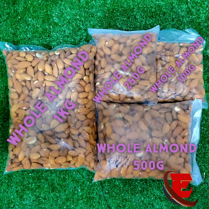WHOLE ALMOND / 500G / 250G / 100G / (BADAM BIJI) | Lazada