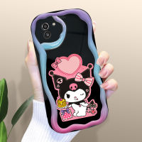 Kingsons เคสสำหรับ Samsung A02 A02S A03 A03แกน A04 A04E A04S การ์ตูน Kuromi เคสโทรศัพท์น้ำมันครีมพื้นขอบคลื่นเคสป้องกันเคสซิลิโคนนิ่ม