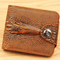 Mens Wallet Leather Genuine Short Purse Billetera Hombre Men Wallets Vintage Style Cartera Hombre Crocodile Alligato Portemonne Wallets