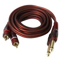 สายเคเบิล RCA 1/4,แจ็คไตรมาสนิ้วถึง RCA (สเตอริโอ2X6.35มม. ถึง2 RCA) เสียง Y