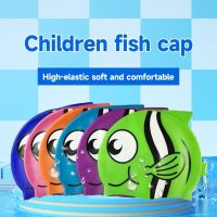 Swimming Cap Swim Hat Cartoon Fish Shark Silicone Waterproof Summer Pool Ear Protector for Girl Boy Baby Kids Children Swim Caps