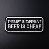 BEER ... Size:3.6x8.9cm Embroidery Patches for T-shirt Iron on Stripes Appliques Clothes Stickers Clothing Sew on Badges Fashion Accessories