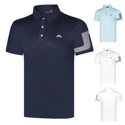 Golf sports short-sleeved mens t-shirt golf jersey summer breathable lapel quick-drying half-sleeved casual T-shirt PXG1 J.LINDEBERG ANEW FootJoy Titleist Odyssey Le Coq◐♚✓