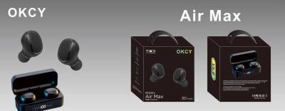 OKCY Model Air Max True Wireless หูฟังบลูทูธไร้สาย พร้อมกล่องชาร์จ   Bluetooth V5.0  รองรับ ios , Android หูไร้สายขนาดมินิ Wireless Bluetooth Earbud TWS5.1 Earphone