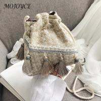 【CW】Hot Sale Handbags Not Easy To Damage Vintage Women Tassel Shoulder Bag Ethnic Knit Drawstring Crossbody Bags Shopping