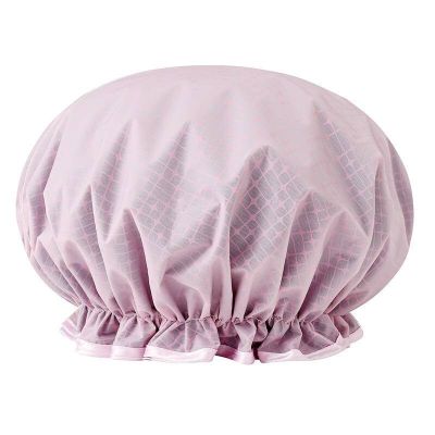 Waterproof Shower Cap Double Layers Bathing Hair Caps with Reusable Soft Comfortable PEVA Lining Stretchy Shower Hat Showerheads