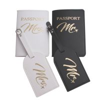 Solid MR MRS Passport Cover กระเป๋าเดินทางแท็กคู่งานแต่งงาน Passport Cover Case ชุด Letter Travel Holder Passport Cover CH26LT45