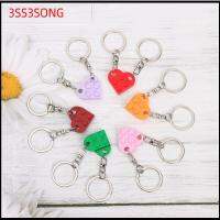 3SS3SONG 2PCS ของขวัญเครื่องประดับ แยก มิตรภาพ พวงกุญแจ จี้หัวใจ หัวเข็มขัด การสร้างบล็อกพวงกุญแจ