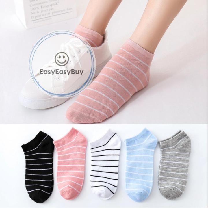 ถุงเท้า-สีลูกกวาด-สุดฮิตในเกาหลี-ห้าสีพาสเทล-ใส่ฤดูร้อน-เนื้อนุ่ม-เหมาะกับสาวๆวัยใส-ez99