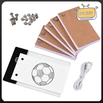 Flip Book Kit with Mini LED Light Pad Hole Design 3 Level Brightness  Control Light Box Drawing Tracing Sketching Cartoon Creation 