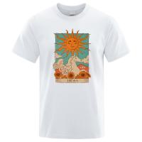 Tarot Card Art The Sun Creativity Print Tshirt Man Loose Tshirt Cotton Tee Gildan