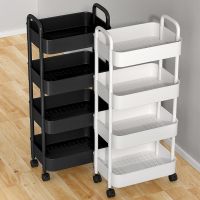 [COD] Small trolley floor multi-layer kitchen storage bedside mobile snack shelf bathroom