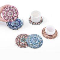 6pcs Diy Diamond Painting Set With Holder Kitchen Drinks Coaster Making Crafts For Beginners