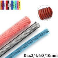 2/5/10/20M Braided Cable Sleeve 3 4 6 8 10mm Single PET Expandable Nylon USB Data Keyboard Cable Sheath Protector Wire Wrap Electrical Circuitry Parts