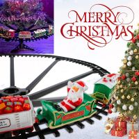 Christmas Train Electric Toys Christmas Tree Decoration Railway Car with Sound amp;Light Train Track Frame Christmas Kids Gifts