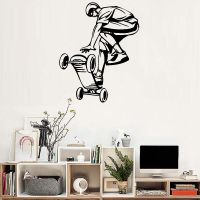 [COD] Skateboard Ride Boys Wall Stickers Murals Large Hall Wallpaper Teenager Room Decals Ornament Removable Poster Hot LC168