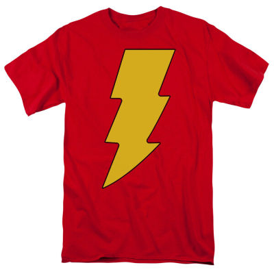 Shazam Shazam Logo T Mens Licensed Captain Marvel Dc Comics Tee Red