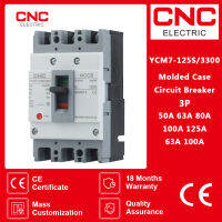 CNC YCM7-125S3300 3จุด125A AC400V 15kA MCCB แม่พิมพ์กรณีตัดวงจรพลังงานแสงอาทิตย์สวิทช์ป้องกันมอเตอร์