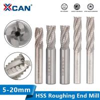 XCAN เครื่องตัดหยาบ HSS เครื่องตัดมิลลิ่ง4ขลุ่ย5-20มม. เครื่องมือเครื่อง CNC บิตเครื่องมือที่เจาะโลหะที่ตัด HSS