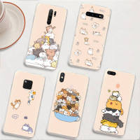 BY37 Cute Kawaii Cat อ่อนนุ่ม โปร่งใส เคสโทรศัพท์ หรับ Samsung A34 M52 A04 M30S A23 M23 M53 M21 A54 M30 A40S A9 A14 A04S M33 Plus