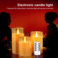 3pcs LED Flameless Candles Remote LED Electronic Candle Lights Led Tea Lights Glass Flame Effect Electric Candle Home Decor