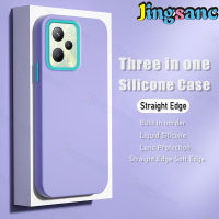 Jingsanc สำหรับ Realme C35 /Realme Narzo 50A นายกรัฐมนตรีโทรศัพท์กรณีของเหลว3 In 1ลูกอมสี Soft TPU ซิลิโคนปลอกรวมทุกอย่างเลนส์กันกระแทกปกหลัง