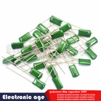 100Pcs ฟิล์มโพลีเอสเตอร์ Capacitor 100V 2A102J 2A103J 2A104J 2A123J 2A152J 2A153J 2A154J 2A182J 2A203J 2A221J 2A222J 2A223J 2A224J 2A272J 2A273J 100V 1NF-27NF