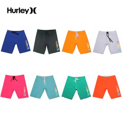 Hurley Vêtements De Plage กางเกงว่ายน้ำกางเกงขาสั้นชายหาดแห้งเร็ว Surf เสื้อผ้าชุดว่ายน้ำกันน้ำพร้อมกระเป๋ากางเกงยิมสีทึบ...