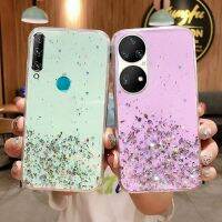 【 Philander Shop】ครอบโลหะสายรุ้งไล่ระดับสีสำหรับ Huawei P50 Pro P50E P40 Y7P Y5P Y6P Y8P Y5 Y6 Y7 Y6S Y9เคสโทรศัพท์กากเพชรนายก