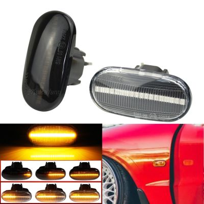 ❏ For Honda Acura CRX Civic Del Sol Fit Integra Prelude S2000 Car LED Side Marker Lamp Dynamic Amber Turn Signal Indicator Light