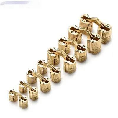Copper Brass Furniture Hinges 8-18mm Cylindrical Hidden Cabinet Concealed Invisible Door Hinges For Hardware Gift Box