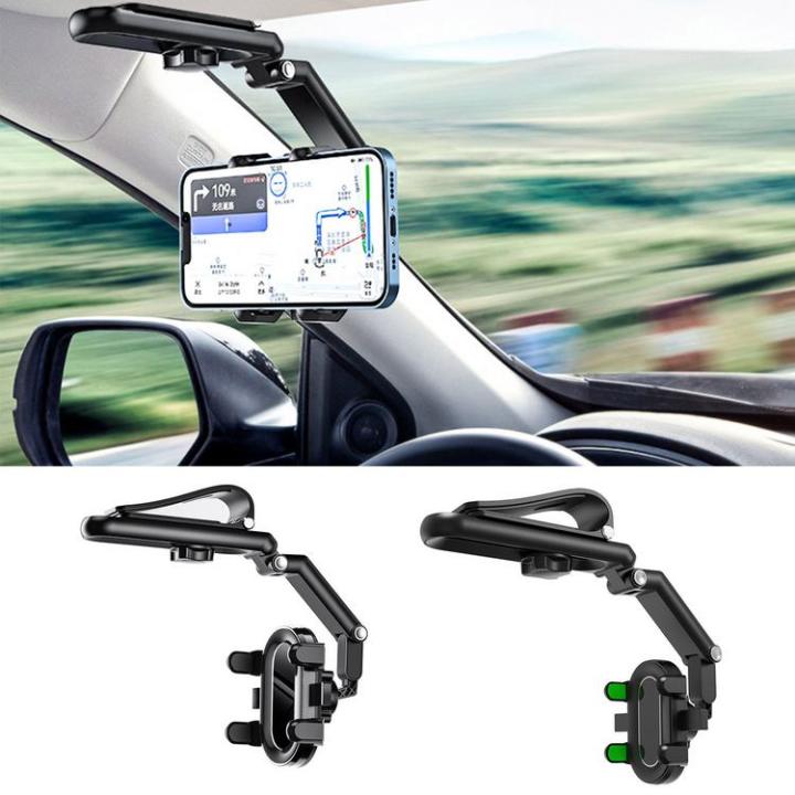 sun-visor-phone-holder-for-car-1080-degree-car-rotating-phone-bracket-multi-functional-rearview-mirror-mobile-phone-car-bracket-here