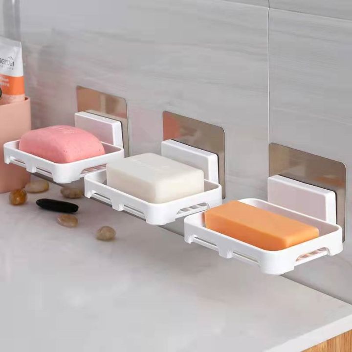 wall-mounted-soap-box-drain-soap-dishes-holder-suction-cup-soap-dish-tray-plastic-sponge-soaps-drain-holder-bathroom-accessories