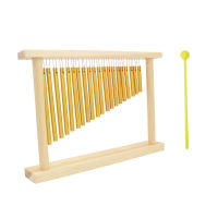 20-Tone Table Top Bar Chimes 20 Bars Single-row Musical Percussion Instrument With Wood Stand Stick