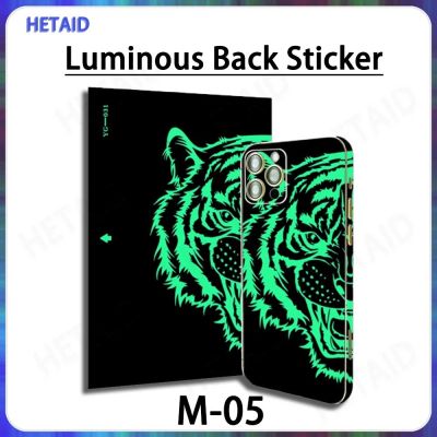 ▽∏ 50Pcs Mixed Night Light Back Sticker for Mobile Phone Screen Protector HD Thickness Film Cutting Machine Tool Rear Luminous Skin