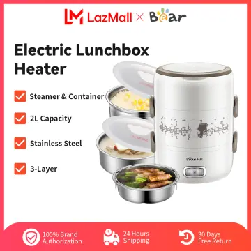 3-Layer Electric Lunch Box Steamer Pot Rice Cooker Stainless Steel Inner Pot  2L