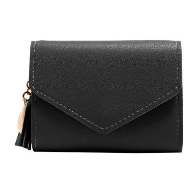 Short Wallet Ladies Wallet Tassel Fashion Buckle Coin Purse Card Holder Female Hand Money Bag PU Leather Ladies Wallet