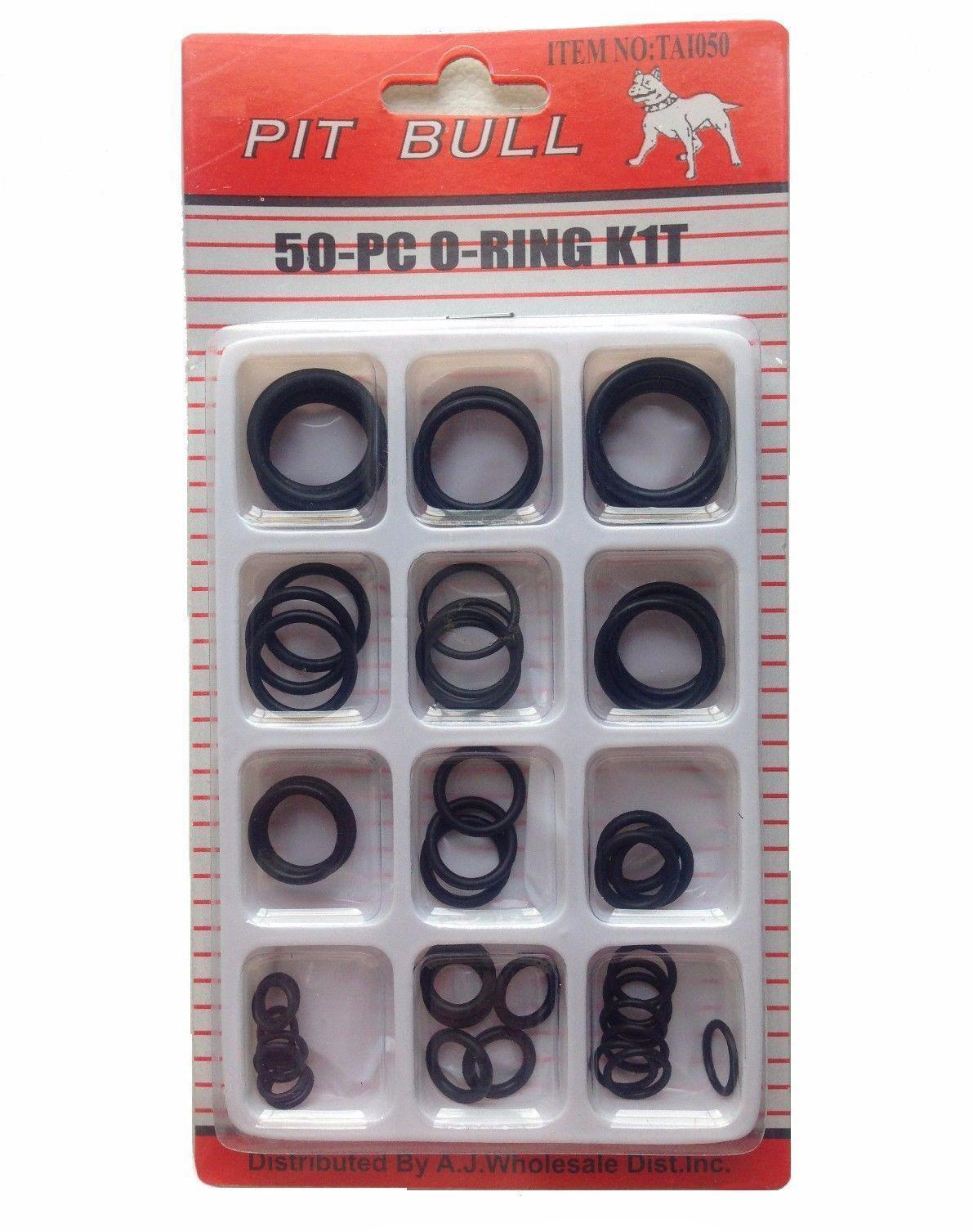 50pc Rubber Seal O-Ring Assortment Plumbing ORing Kit 