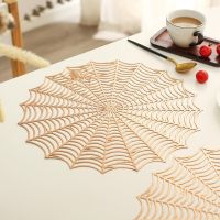 Hollowed-Out Heat Insulation Table Runner: Round Spider Web Pattern, Non-Slip, Waterproof