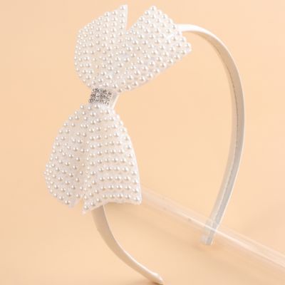【YF】 New Baby Glitter Bowknot Hairband for Girls Kid Hair Accessories diadema niña Large Sequins Shiny Bow Pearl White Headband