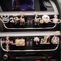 MR TEA New Diamond Flower Deer Crown Cross Car Styling Air Freshener Perfume For Car Air Condition Vent Smell Toys Accrssories