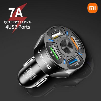 ZZOOI Xiaomi 4 USB Car Charger Universal Quick Charge 7A Car Charger One-to-many Car Lighter Adapter Mobile Phone Charger