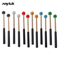 ANYTEK ไม้ตีกลอง1คู่ไม้ Marimba ค้อนพร้อมที่จับระนาดชิ้นส่วนเครื่องกระทบ