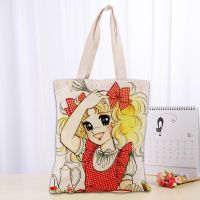 ZZOOI Custom Candy Candy Tote Bag Cotton Cloth Shoulder Shopper Bags for Women Eco Foldable Reusable Shopping Bags 0918